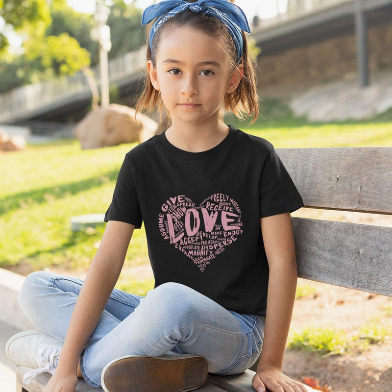 Kids Official “LOVE” Black T-Shirt (Pink Version) - Dan Pearce Sticker Shop