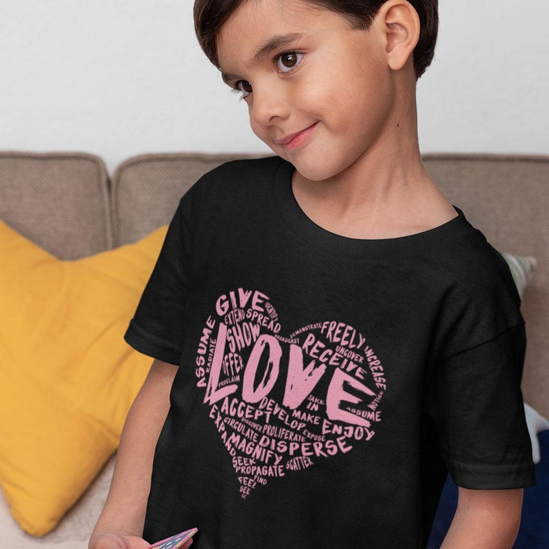 Kids Official “LOVE” Black T-Shirt (Pink Version) - Dan Pearce Sticker Shop