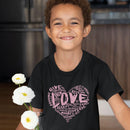 Kids Official “LOVE” Black T-Shirt (Pink Version) - Dan Pearce Sticker Shop