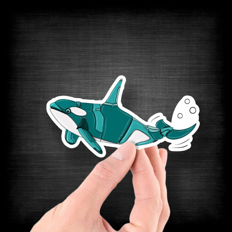 Killer Whale (Orca) Robot - Vinyl Sticker - Dan Pearce Sticker Shop