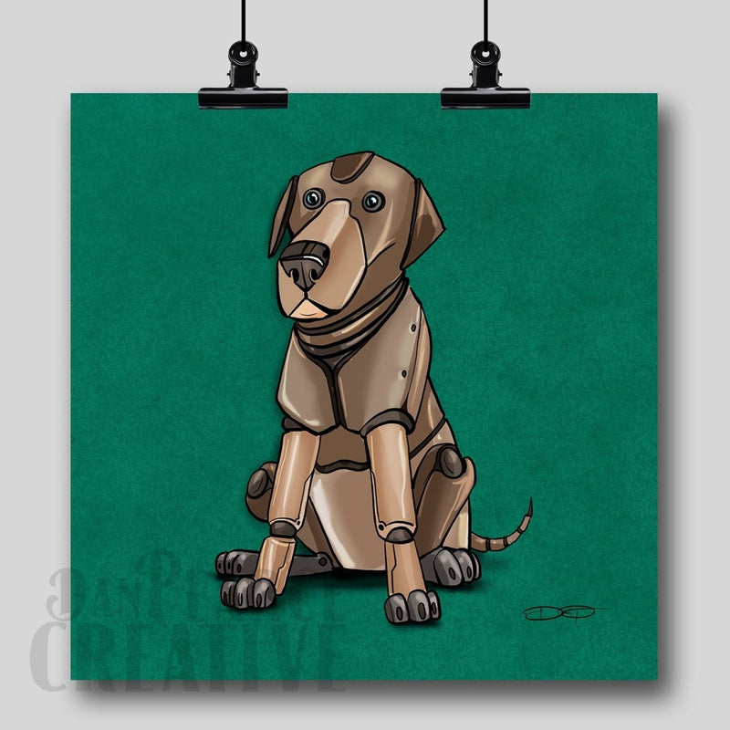 Labrador Retriever Robot Dog Fine Art Print - Dan Pearce Sticker Shop
