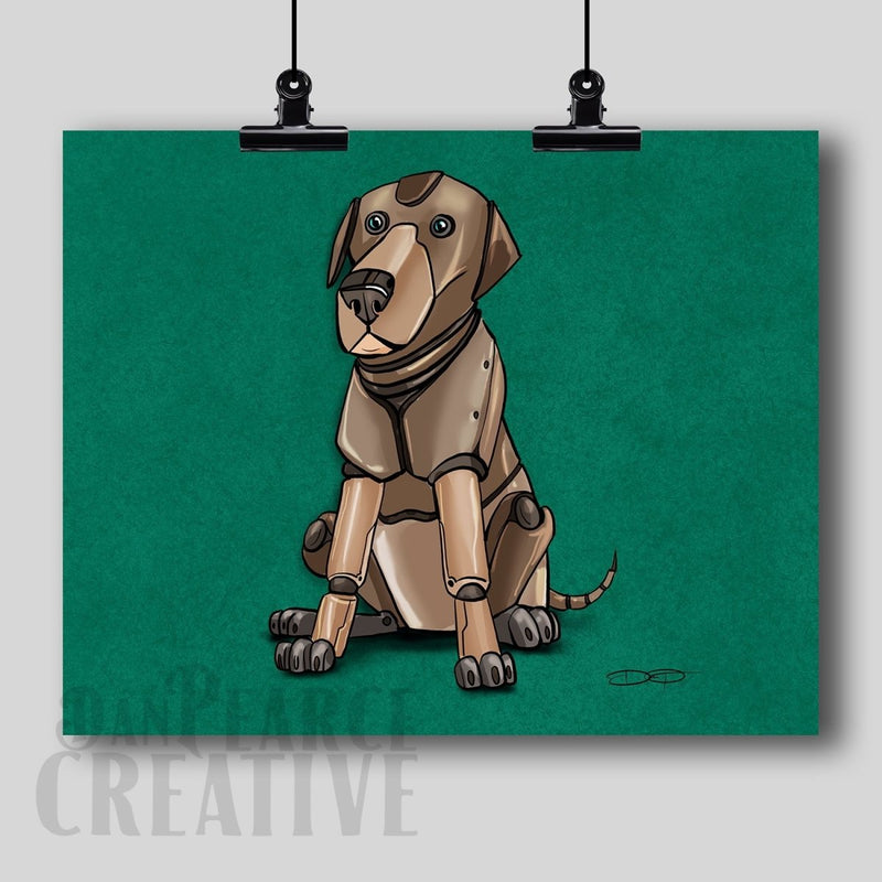 Labrador Retriever Robot Dog Fine Art Print - Dan Pearce Sticker Shop