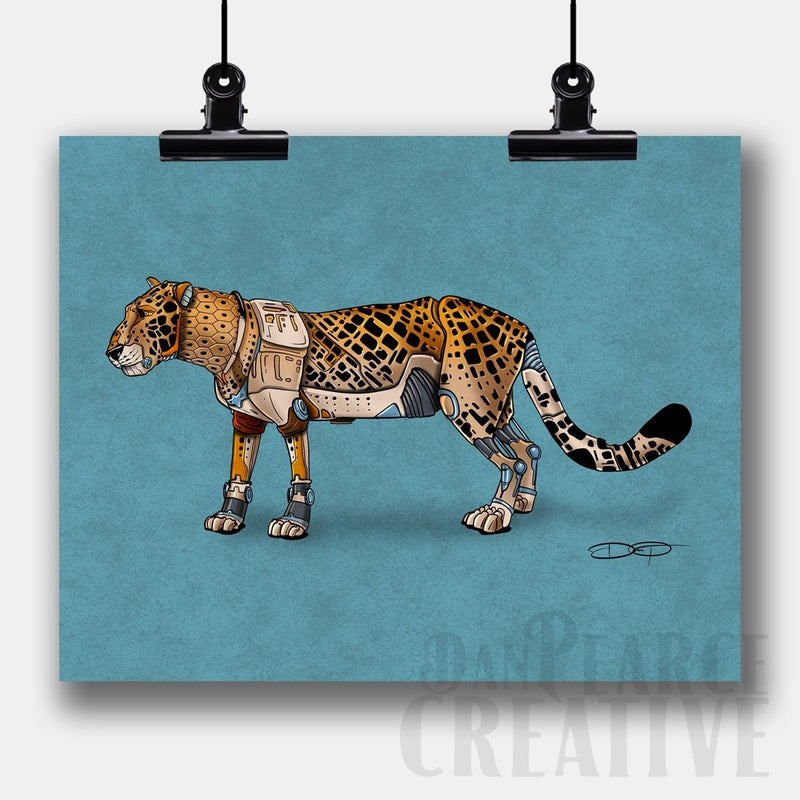 Leopard Robot Fine Art Print - Dan Pearce Sticker Shop