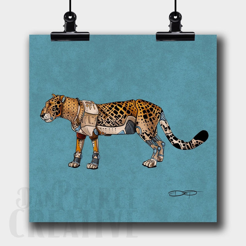 Leopard Robot Fine Art Print - Dan Pearce Sticker Shop