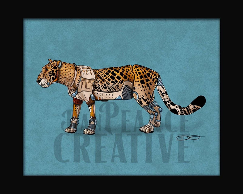 Leopard Robot Fine Art Print - Dan Pearce Sticker Shop