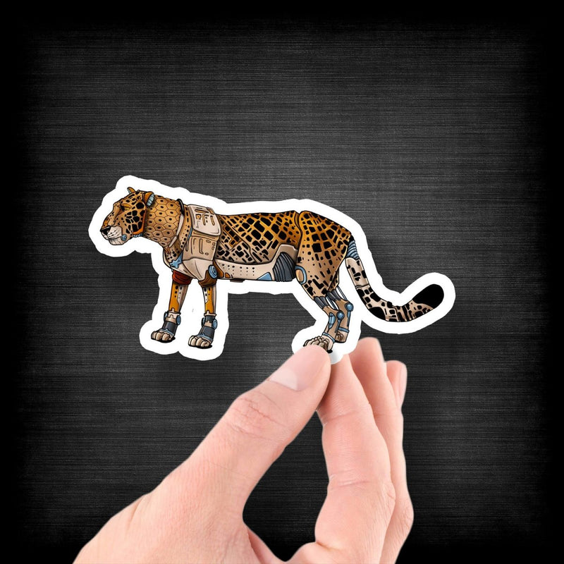 Leopard Robot - Vinyl Sticker - Dan Pearce Sticker Shop
