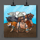 "Lions and Tigers and Bears Robot Animals" (Version 2) Fine Art Print - Dan Pearce Sticker Shop