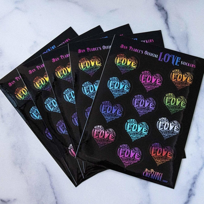 LOVE Design - Premium Sticker Sheets - Dan Pearce Sticker Shop