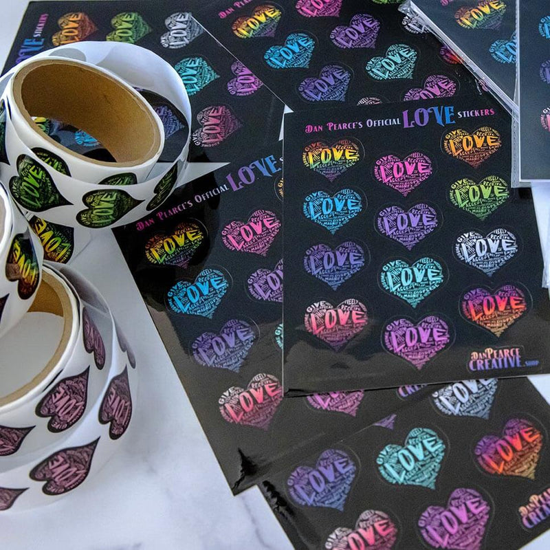 LOVE Design - Premium Sticker Sheets - Dan Pearce Sticker Shop