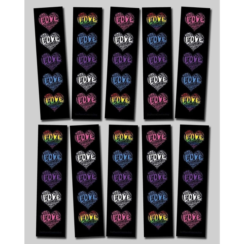 LOVE Hearts - Premium Bookmark - Dan Pearce Sticker Shop