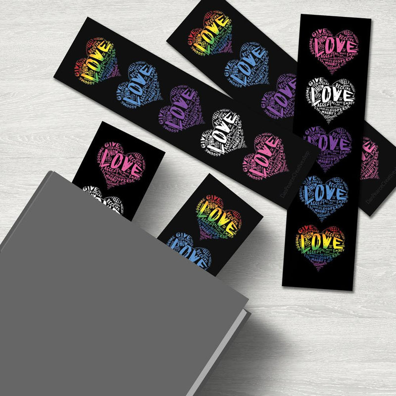 LOVE Hearts - Premium Bookmark - Dan Pearce Sticker Shop