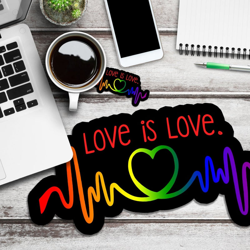 Love is Love Heartbeat - Premium Sticker - Dan Pearce Sticker Shop