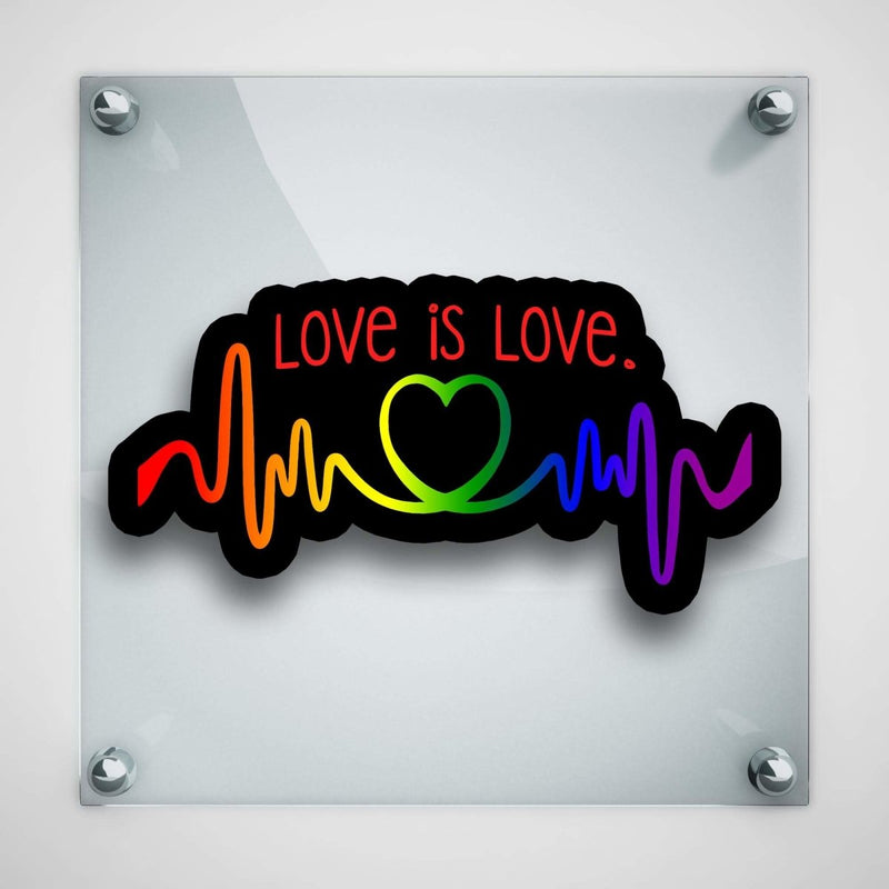 Love is Love Heartbeat - Vinyl Sticker - Dan Pearce Sticker Shop