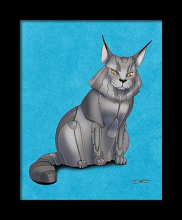 Maine Coon Cat Robot Cat Fine Art Print - Dan Pearce Sticker Shop