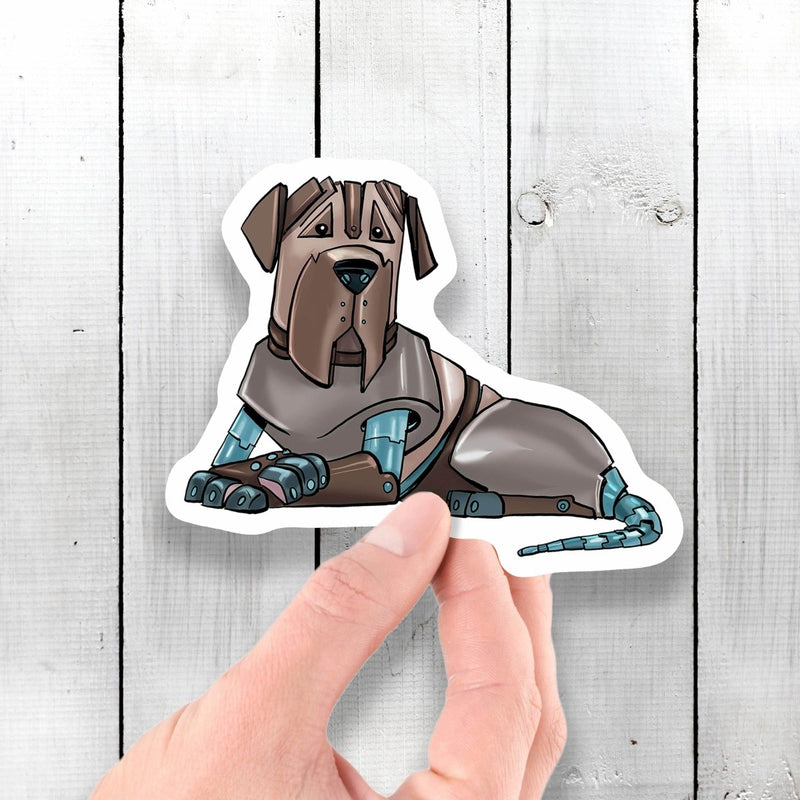 Mastiff Dog Robot - Vinyl Sticker - Dan Pearce Sticker Shop