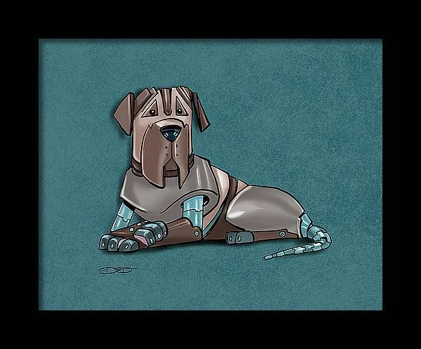 Mastiff Robot Dog Fine Art Print - Dan Pearce Sticker Shop