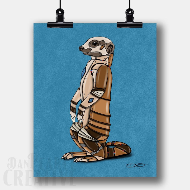 Meerkat Robot Fine Art Print - Dan Pearce Sticker Shop