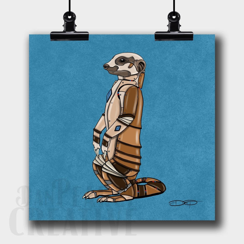 Meerkat Robot Fine Art Print - Dan Pearce Sticker Shop