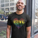 Men's Official “LOVE” Black T-Shirt (Original Rainbow Version) - Dan Pearce Sticker Shop