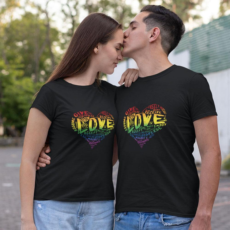 Men's Official “LOVE” Black T-Shirt (Original Rainbow Version) - Dan Pearce Sticker Shop