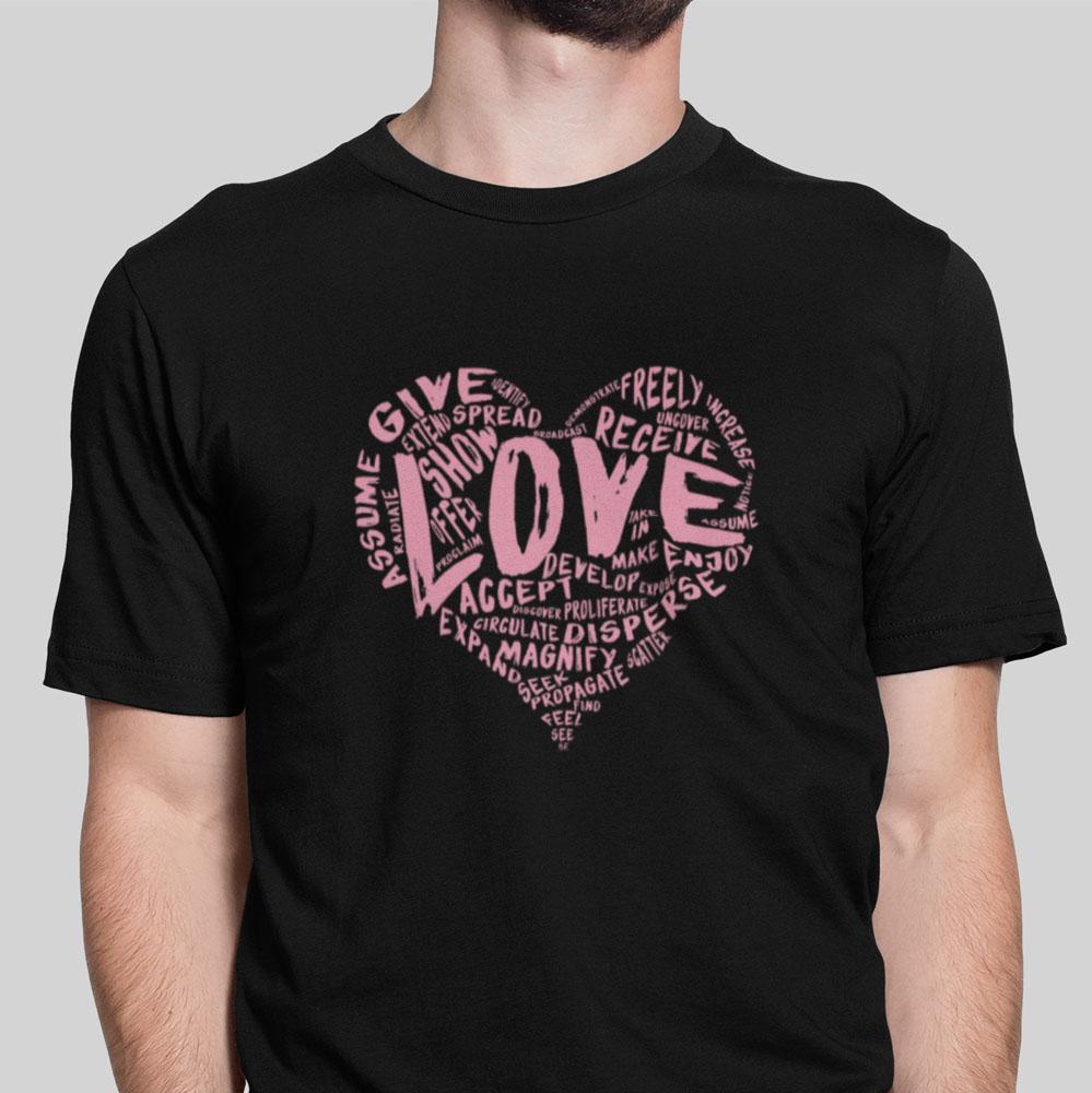 Mens Official “LOVE” Black T-Shirt (Pink Version) - Dan Pearce Sticker Shop
