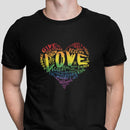 Mens Official “LOVE” PREMIUM Black Champion™ Tee (Original Rainbow Version) - Dan Pearce Sticker Shop