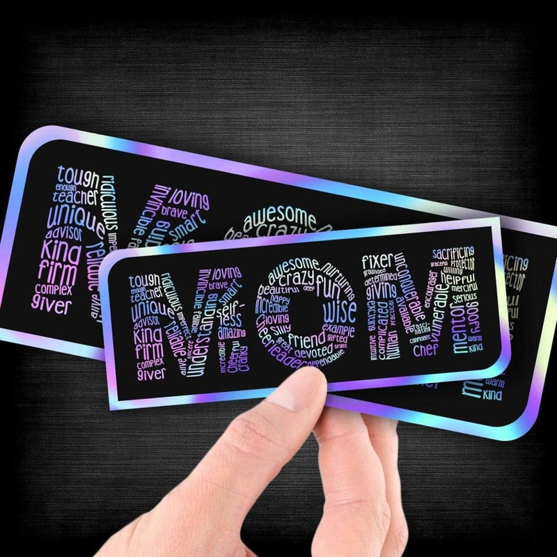 MOM Typography - Hologram Sticker - Dan Pearce Sticker Shop