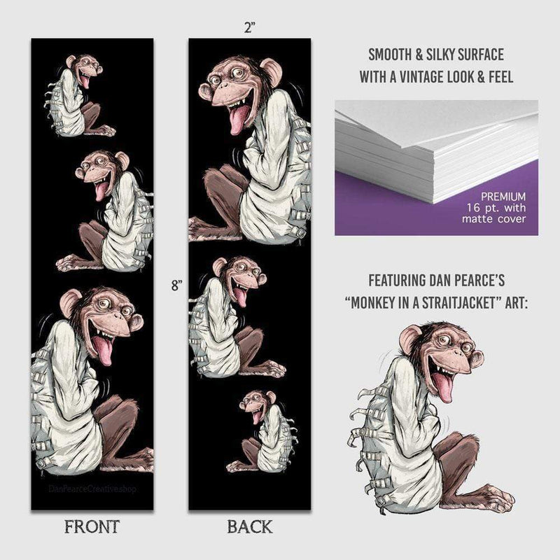 Monkey in a Straitjacket - Premium Bookmark - Dan Pearce Sticker Shop