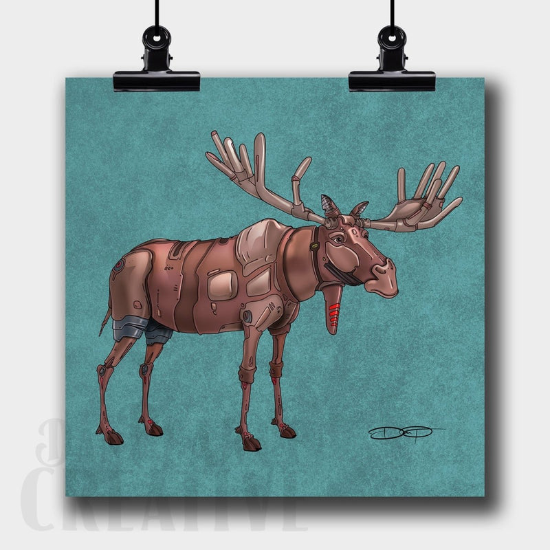 Moose Robot Fine Art Print - Dan Pearce Sticker Shop