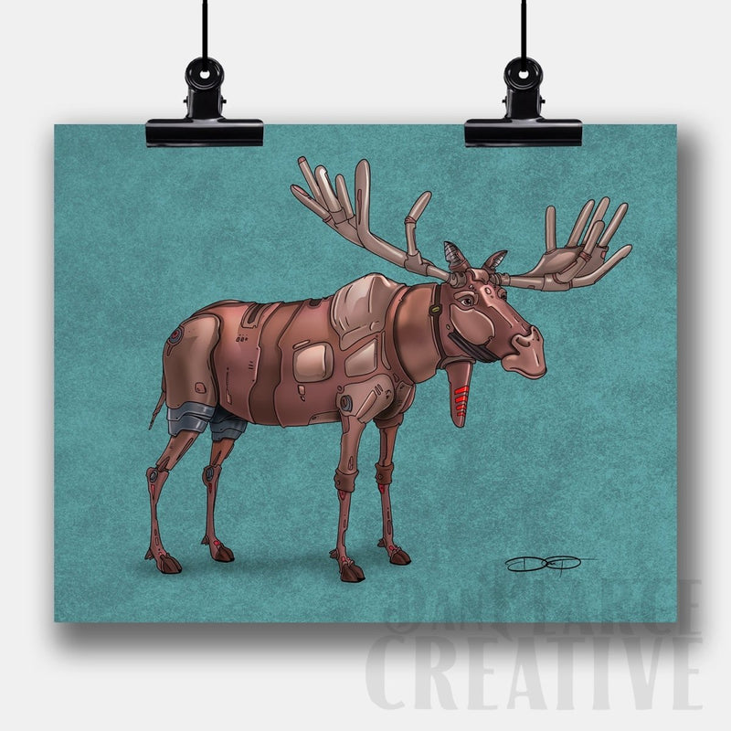 Moose Robot Fine Art Print - Dan Pearce Sticker Shop