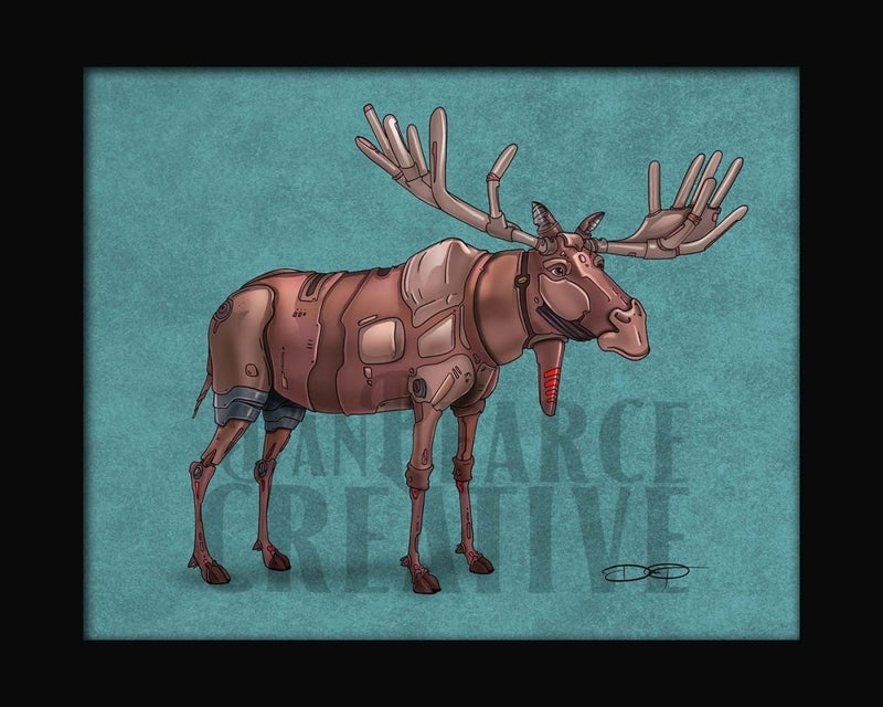 Moose Robot Fine Art Print - Dan Pearce Sticker Shop