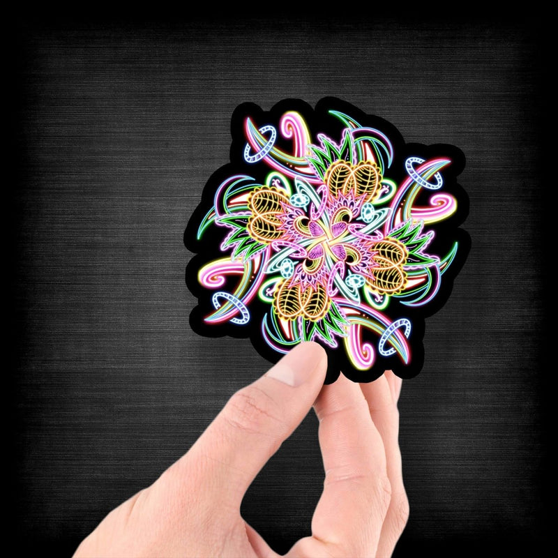 Neon Mandala - Vinyl Sticker - Dan Pearce Sticker Shop