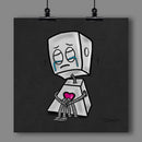 Nervous Breakdown Adorable Robot Fine Art Print - Dan Pearce Sticker Shop