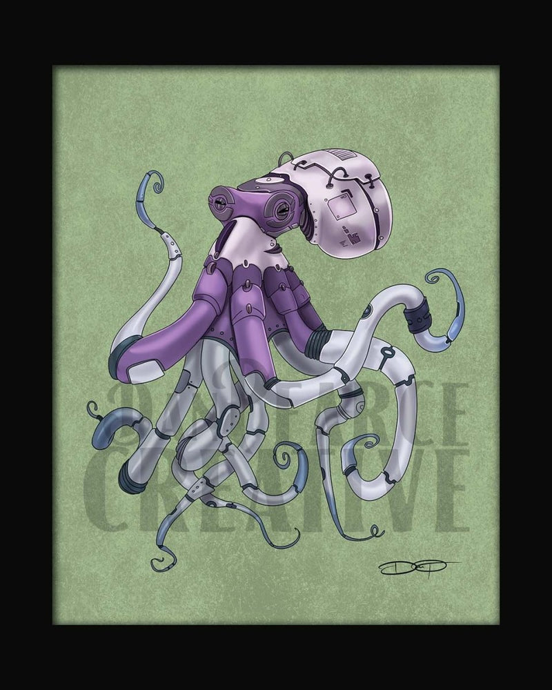 Octopus Robot Fine Art Print - Dan Pearce Sticker Shop