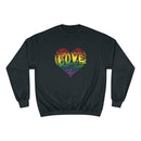 Official “LOVE” Champion™ PREMIUM Crewneck Sweatshirt (Original Rainbow Version) - Dan Pearce Sticker Shop
