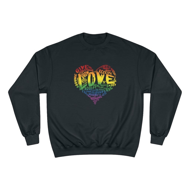 Official “LOVE” Champion™ PREMIUM Crewneck Sweatshirt (Original Rainbow Version) - Dan Pearce Sticker Shop