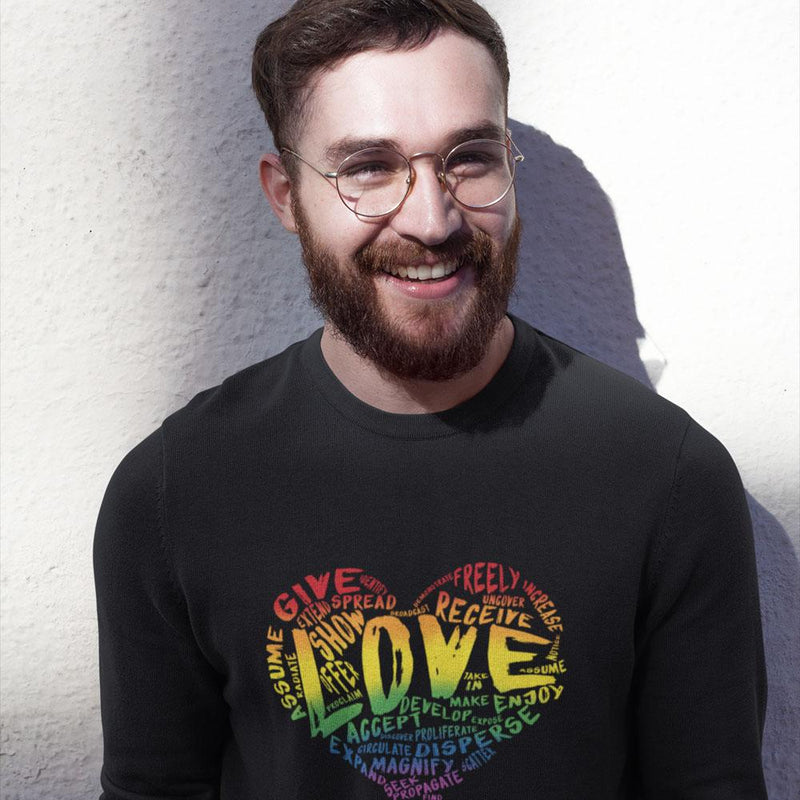 Official “LOVE” Champion™ PREMIUM Crewneck Sweatshirt (Original Rainbow Version) - Dan Pearce Sticker Shop