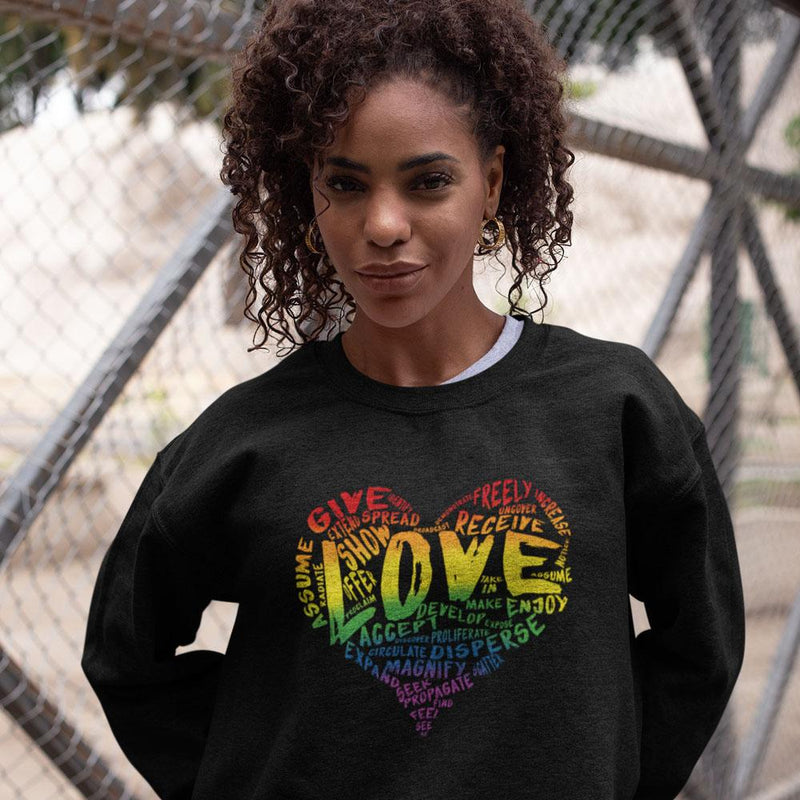 Official “LOVE” Champion™ PREMIUM Crewneck Sweatshirt (Original Rainbow Version) - Dan Pearce Sticker Shop