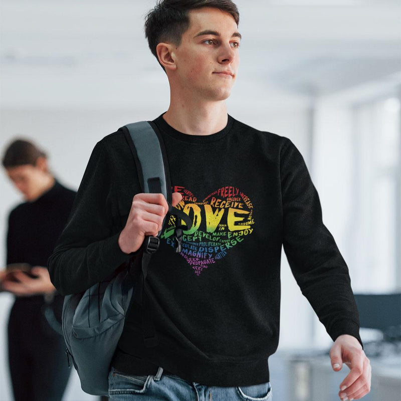 Official “LOVE” Champion™ PREMIUM Crewneck Sweatshirt (Original Rainbow Version) - Dan Pearce Sticker Shop