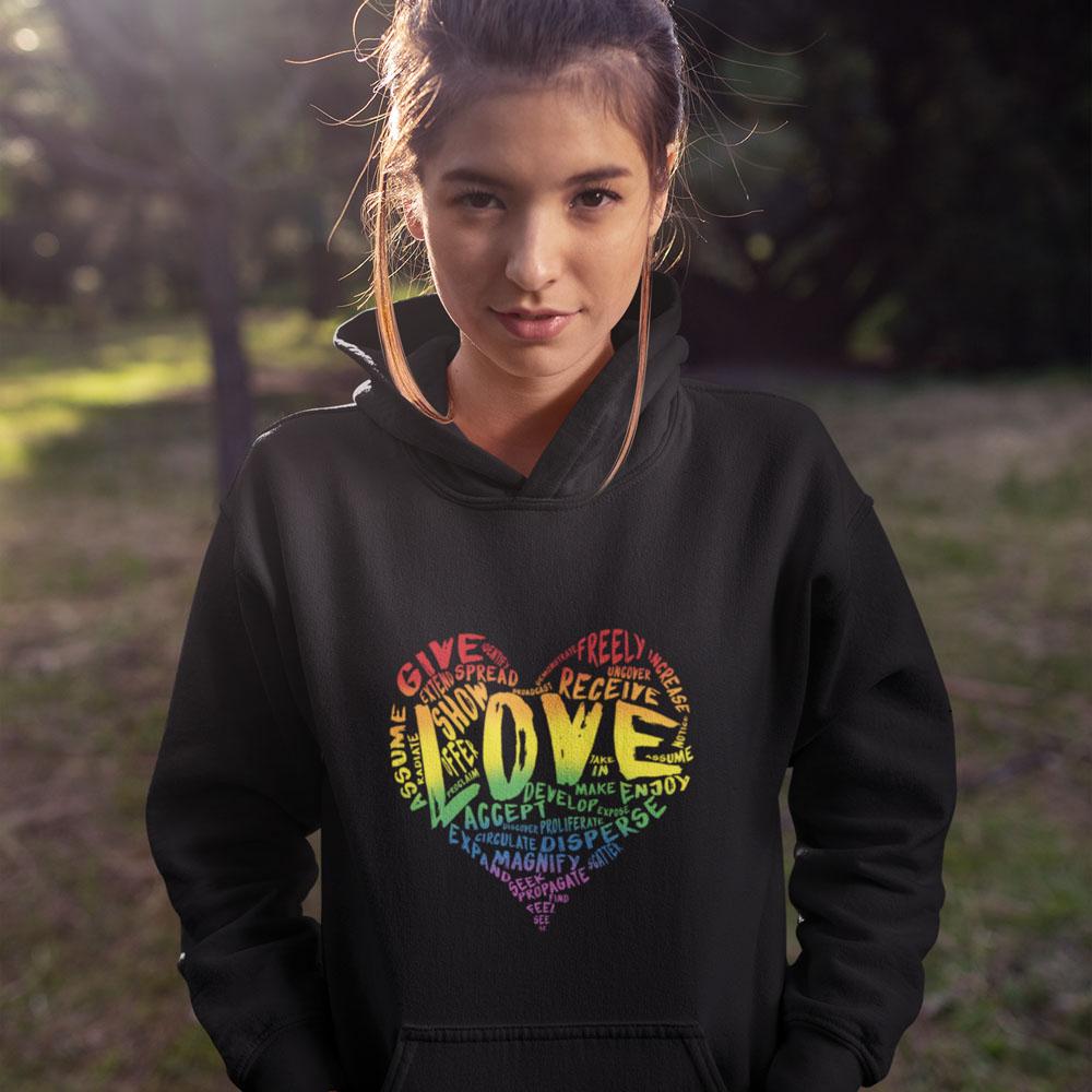 Official “LOVE” Champion™ PREMIUM Hoodie (Original Rainbow Version) - Dan Pearce Sticker Shop