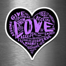 Official "LOVE" (Purple) Vinyl Sticker - Dan Pearce Sticker Shop