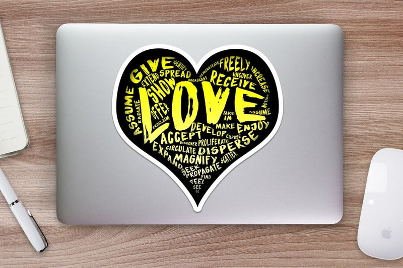 Official "LOVE" (Yellow) Premium Sticker - Dan Pearce Sticker Shop