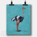 Ostrich Robot Fine Art Print - Dan Pearce Sticker Shop