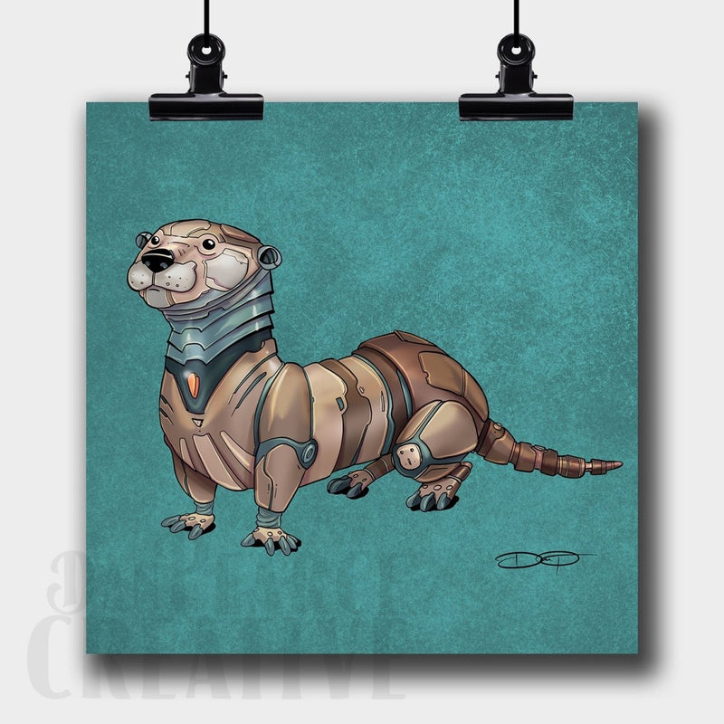 Otter Robot Fine Art Print - Dan Pearce Sticker Shop