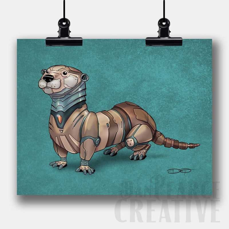 Otter Robot Fine Art Print - Dan Pearce Sticker Shop