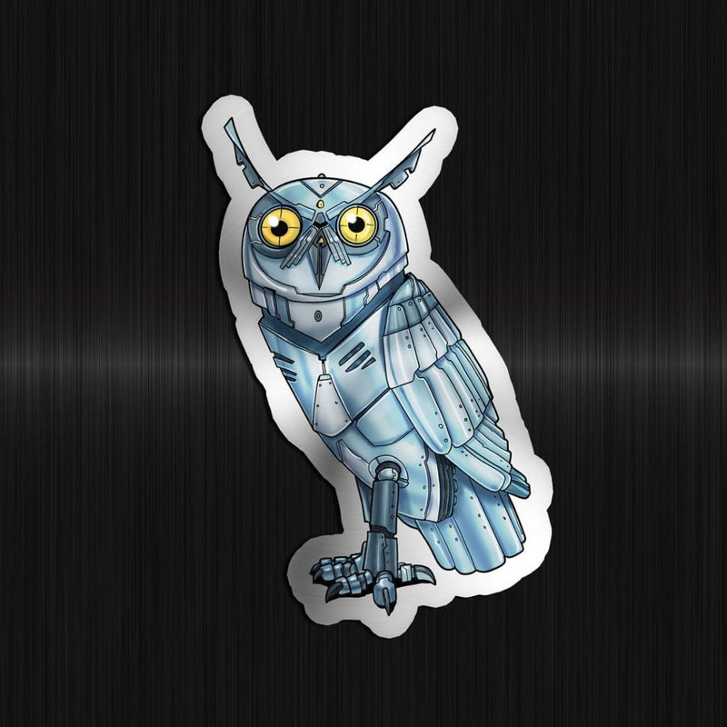 Owl Robot - Special Foil Sticker - Dan Pearce Sticker Shop