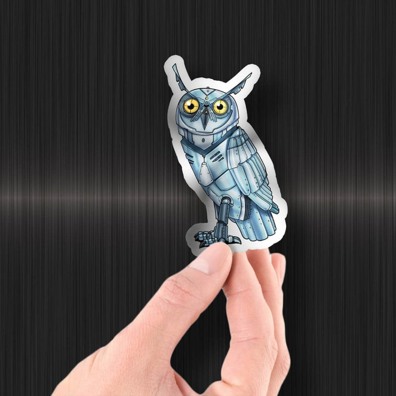 Owl Robot - Special Foil Sticker - Dan Pearce Sticker Shop