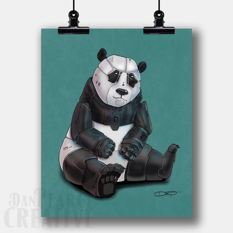 Panda Bear Robot Fine Art Print - Dan Pearce Sticker Shop