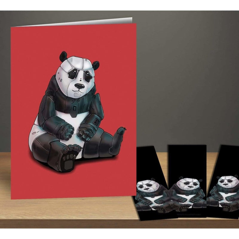 Panda Robot Greeting Card & Bookmark Combo Pack - Dan Pearce Sticker Shop