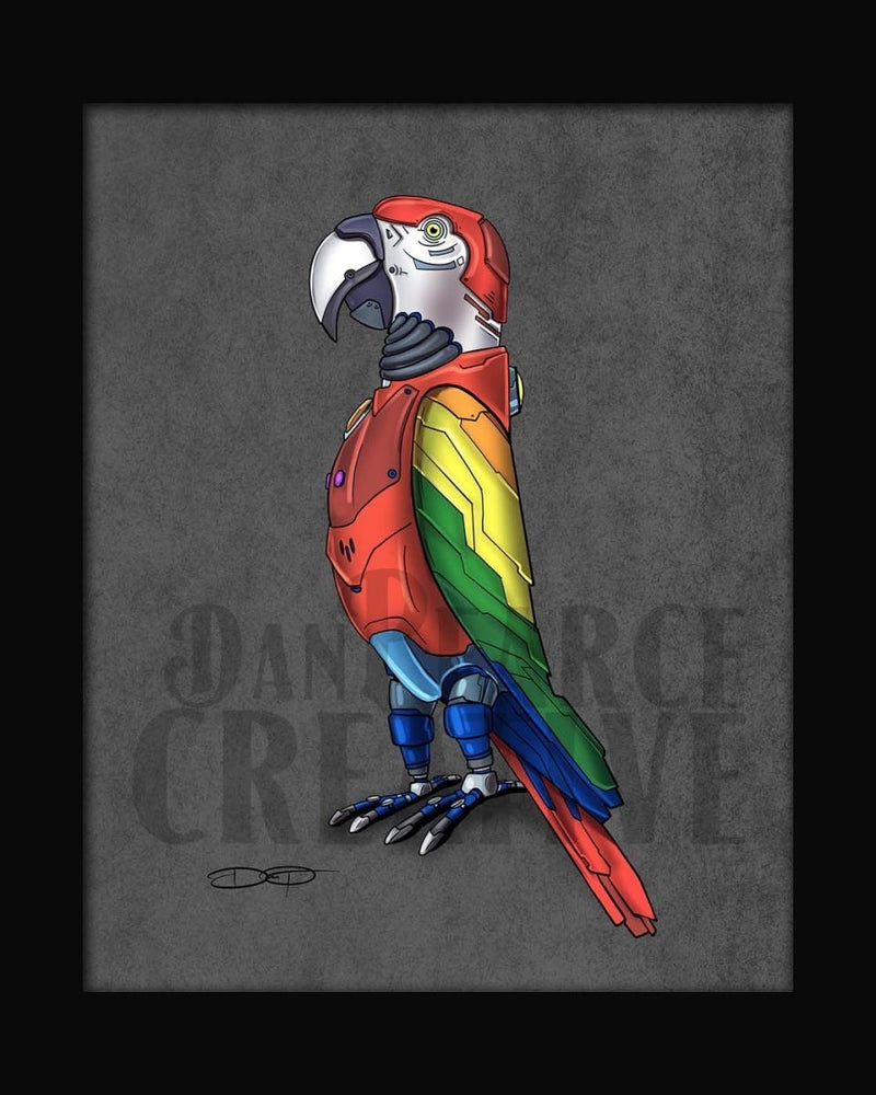 Parrot Robot Fine Art Print - Dan Pearce Sticker Shop